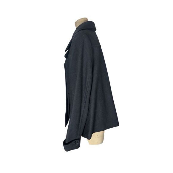 H&M Black Wool Short Pea Coat Jacket Women’s Sz 12 - Picture 3 of 6